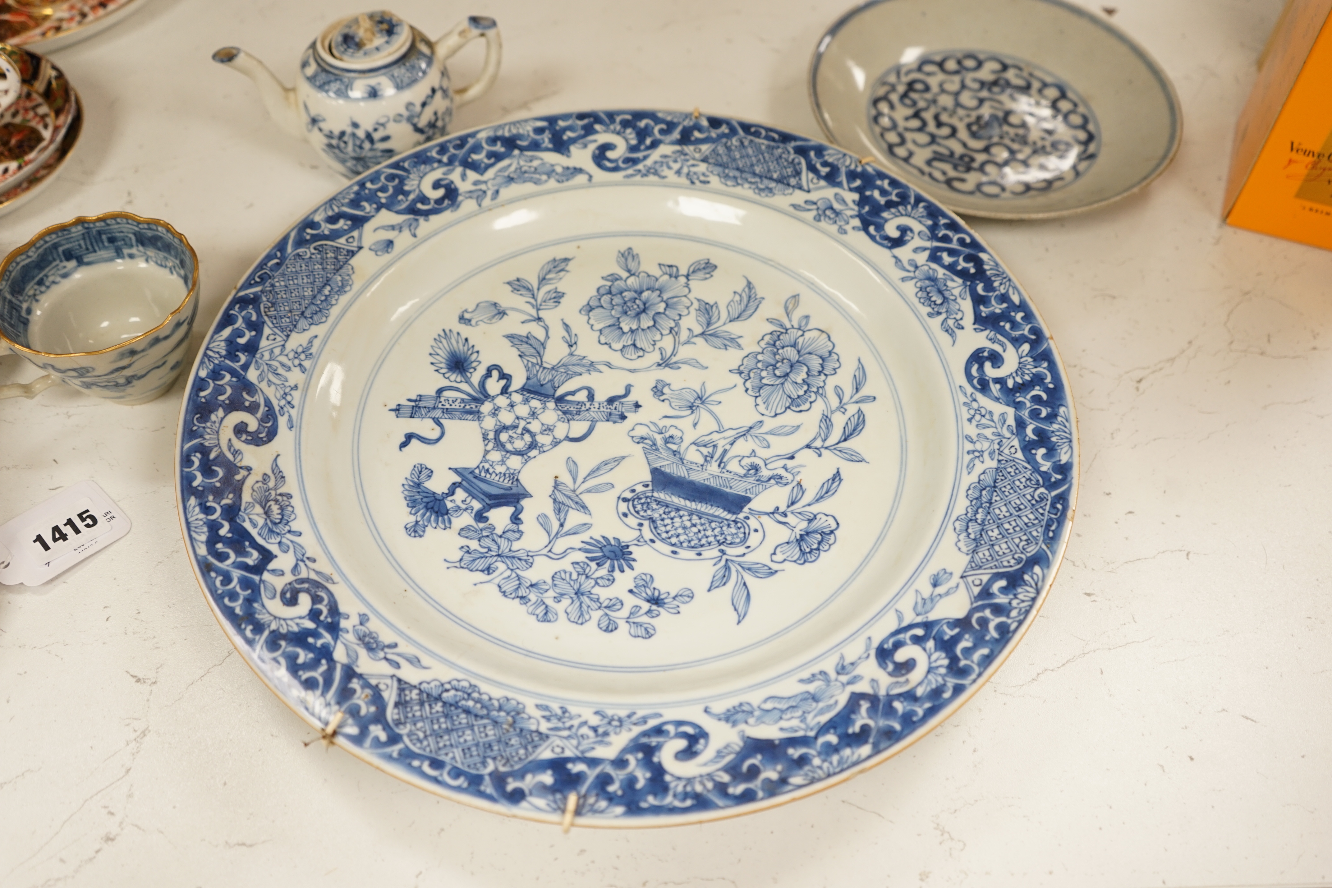 A Worcester teapot, c.1770, two 18th century Chinese porcelain dishes, a cup and saucer, a Chinese - Image 7 of 13