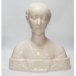 After Francesco Laurana (1430-1502) tin glazed terracotta bust of Battista Sforza, Duchess of