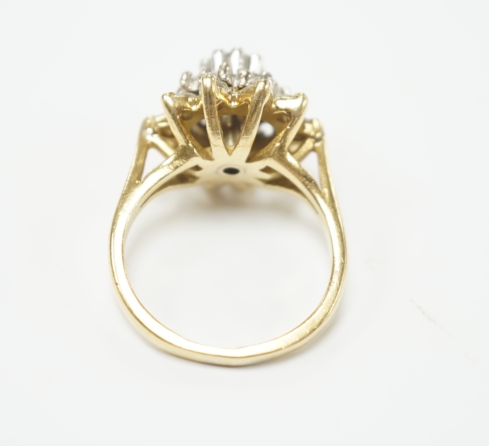 An 18ct and diamond cluster set dress ring, size I, gross weight 5.8 grams, - Image 6 of 6