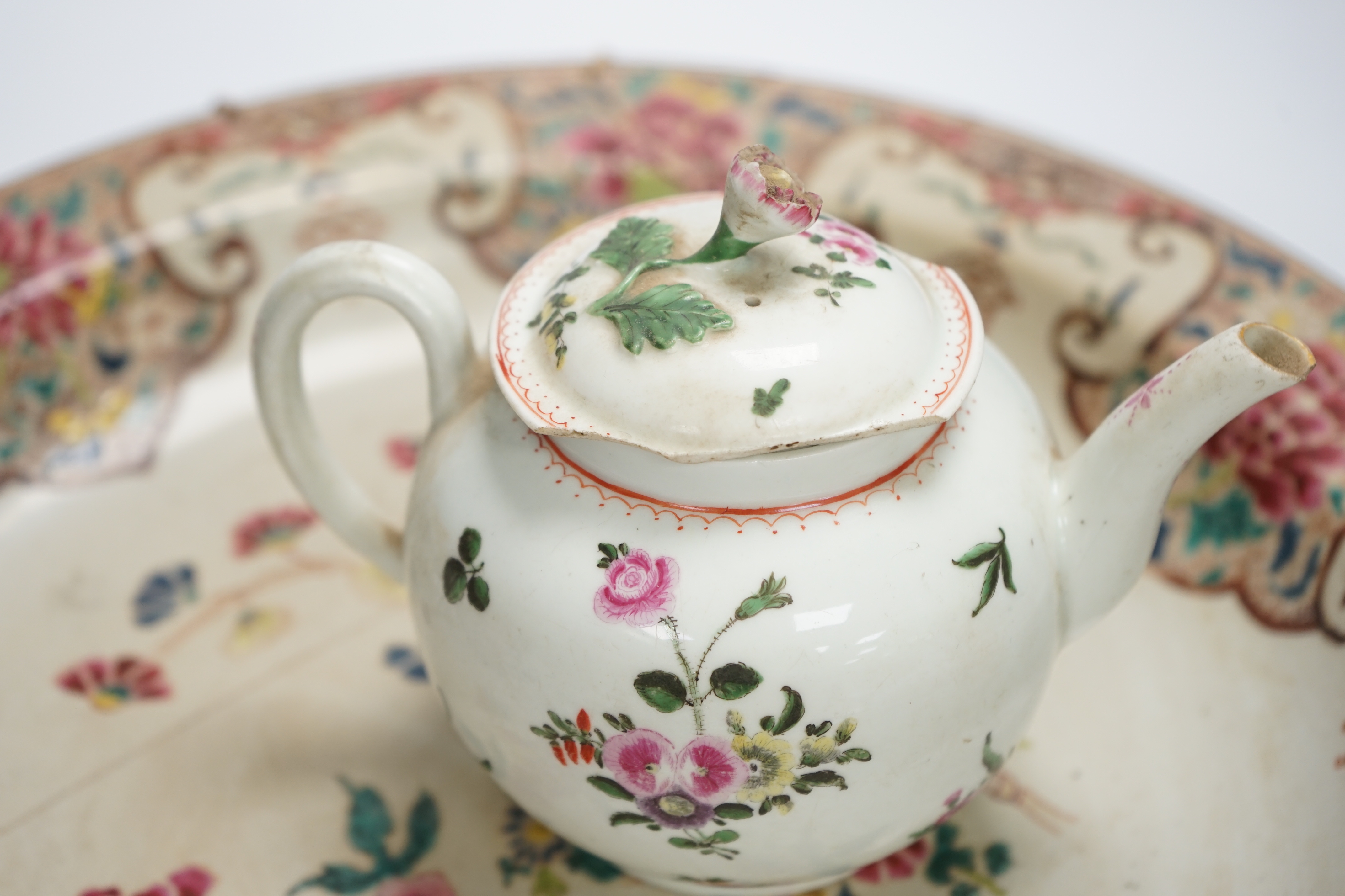 A Worcester teapot, c.1770, two 18th century Chinese porcelain dishes, a cup and saucer, a Chinese - Image 13 of 13