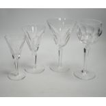 Waterford ‘Sheila’ pattern; six wine goblets, six flutes, six claret, four small wine and six