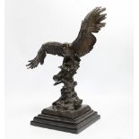 After Pierre-Jules Mêne (1810 - 1879), a bronze model of a perched eagle, 34cm
