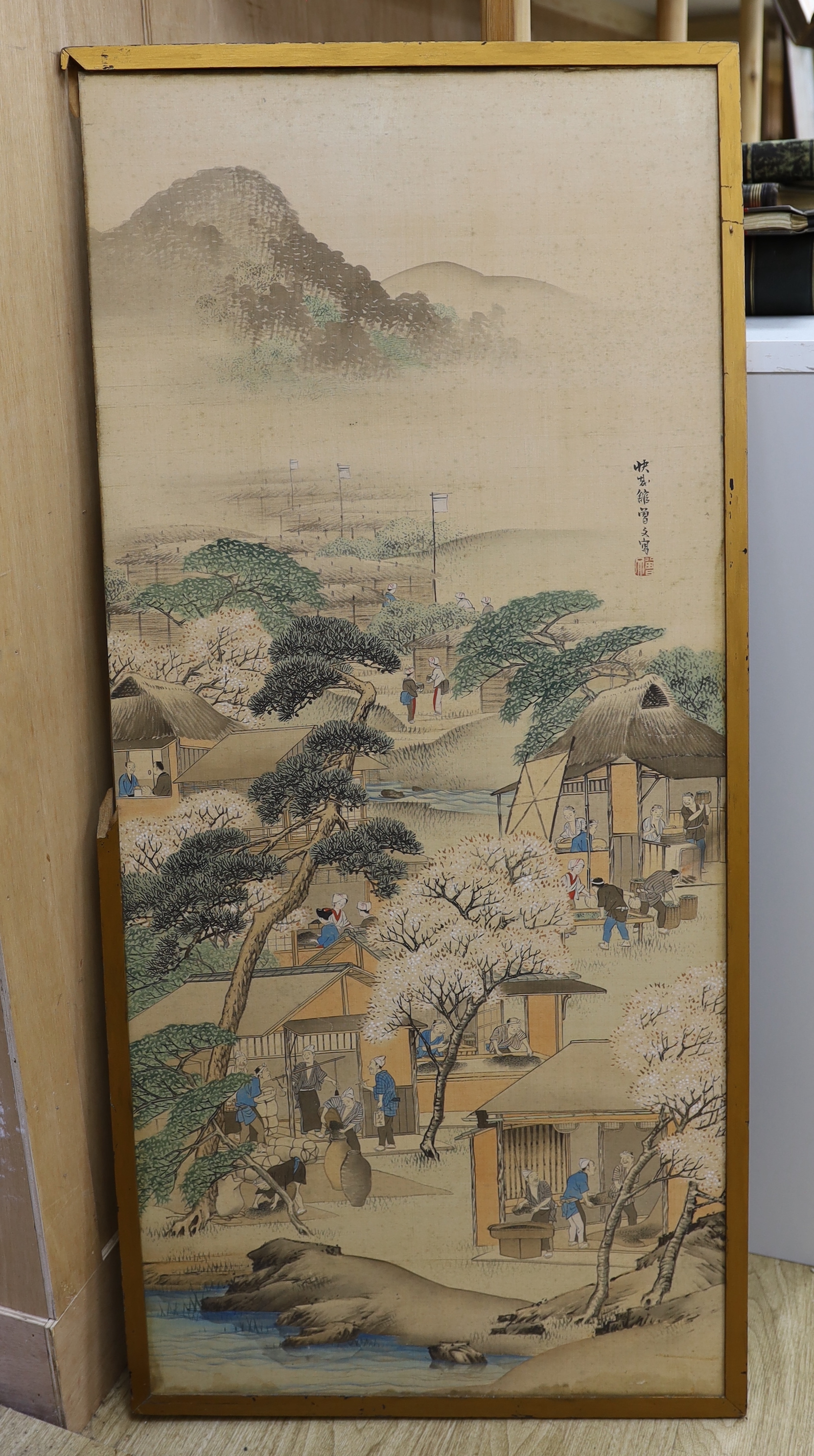 Sobun Morikawa (Japanese, 1847-1902) Kyoto Shijo School painting on silk, 50 x 111cm - Image 2 of 2