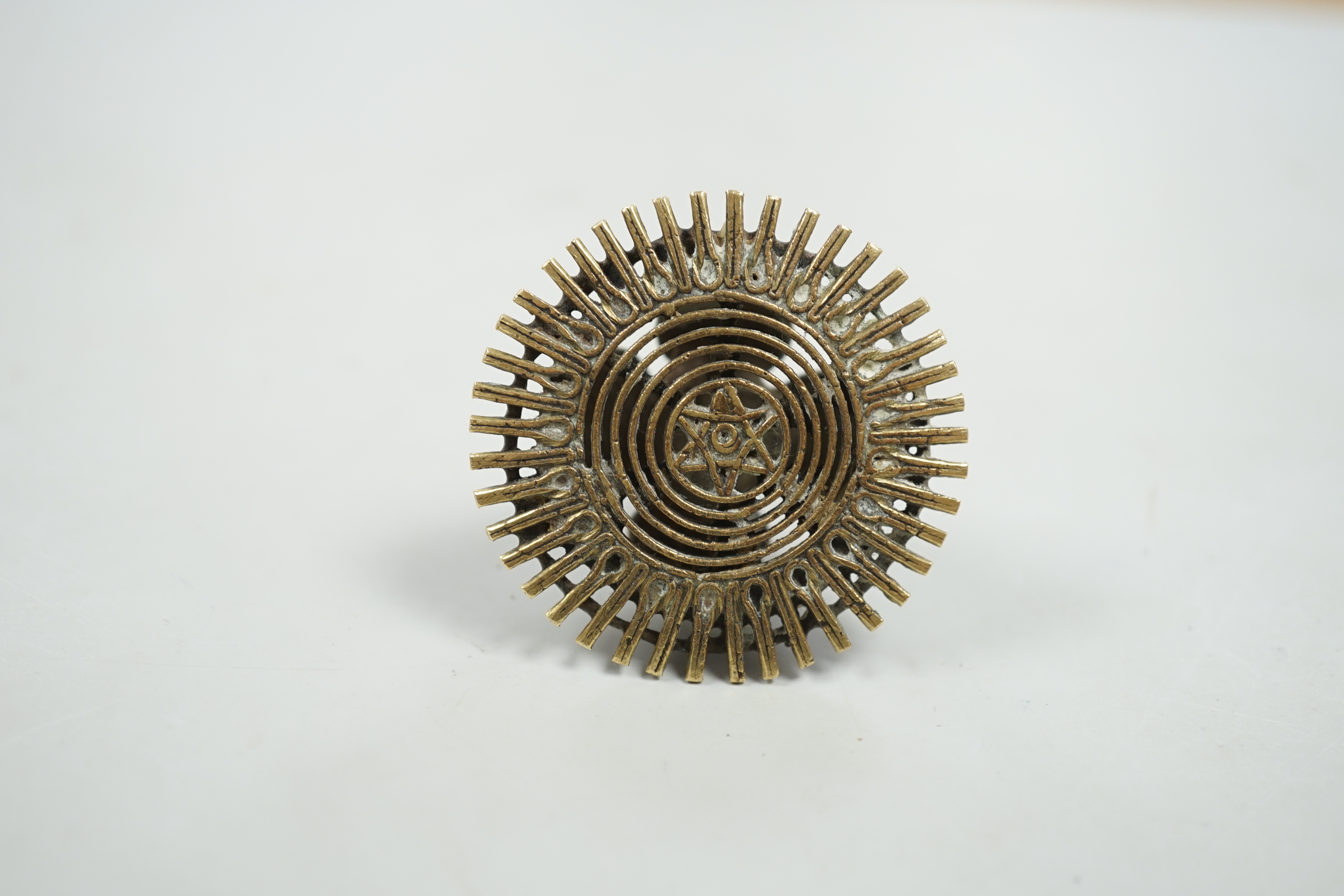 Judaica - a Middle Eastern brass seal, 4.5cm - Image 4 of 4