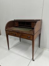 A George III mahogany tambour cylinder bureau, width 91cm, depth 70cm, height 99cm