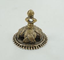 Judaica - a Middle Eastern brass seal, 4.5cm