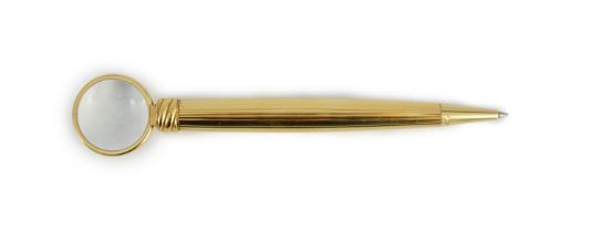 A Cartier gold plated loupe limited edition ballpoint pen, # 0530/1000, boxed with papers