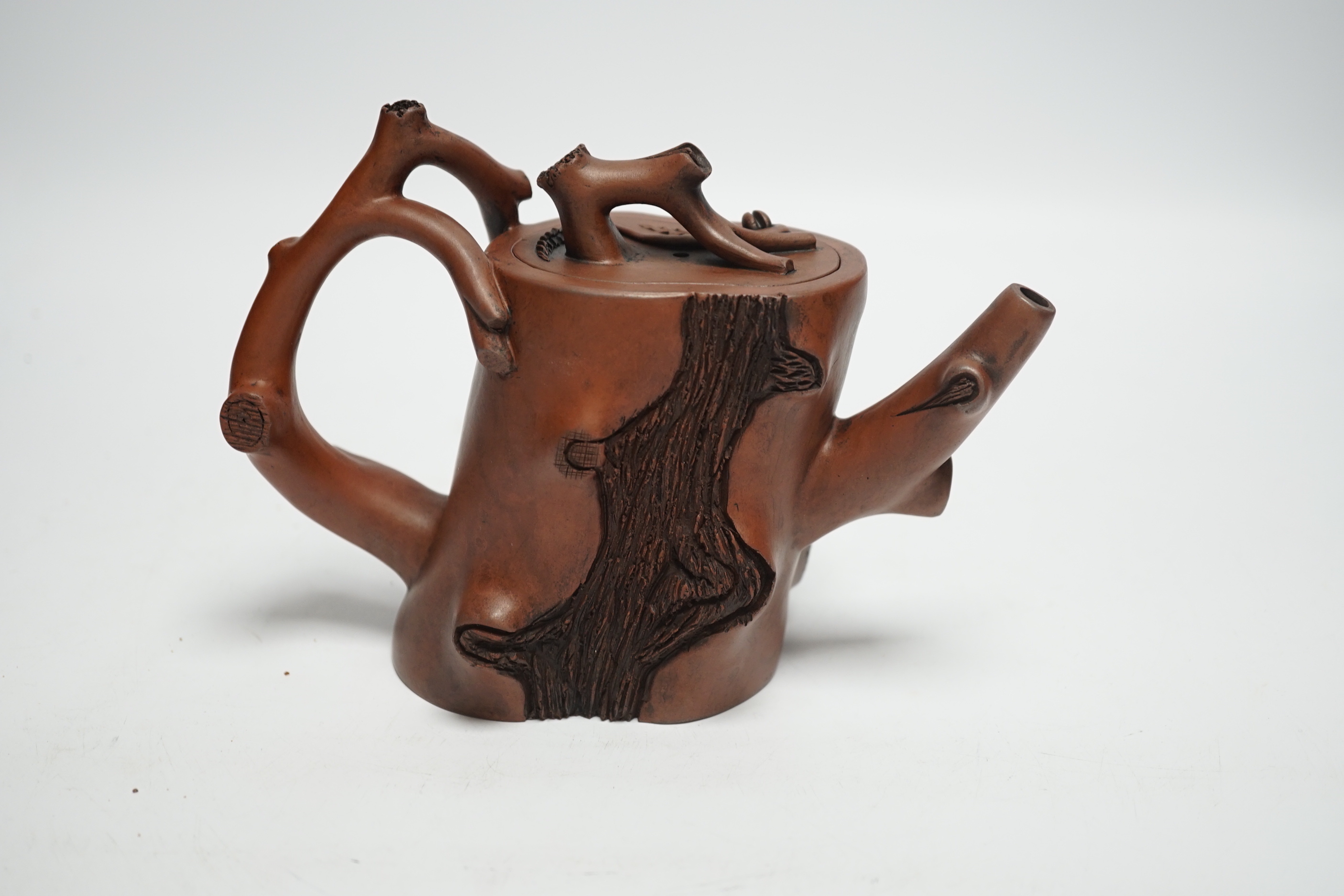 A Chinese Yixing ‘tree branch’ teapot, 13cm - Image 3 of 4