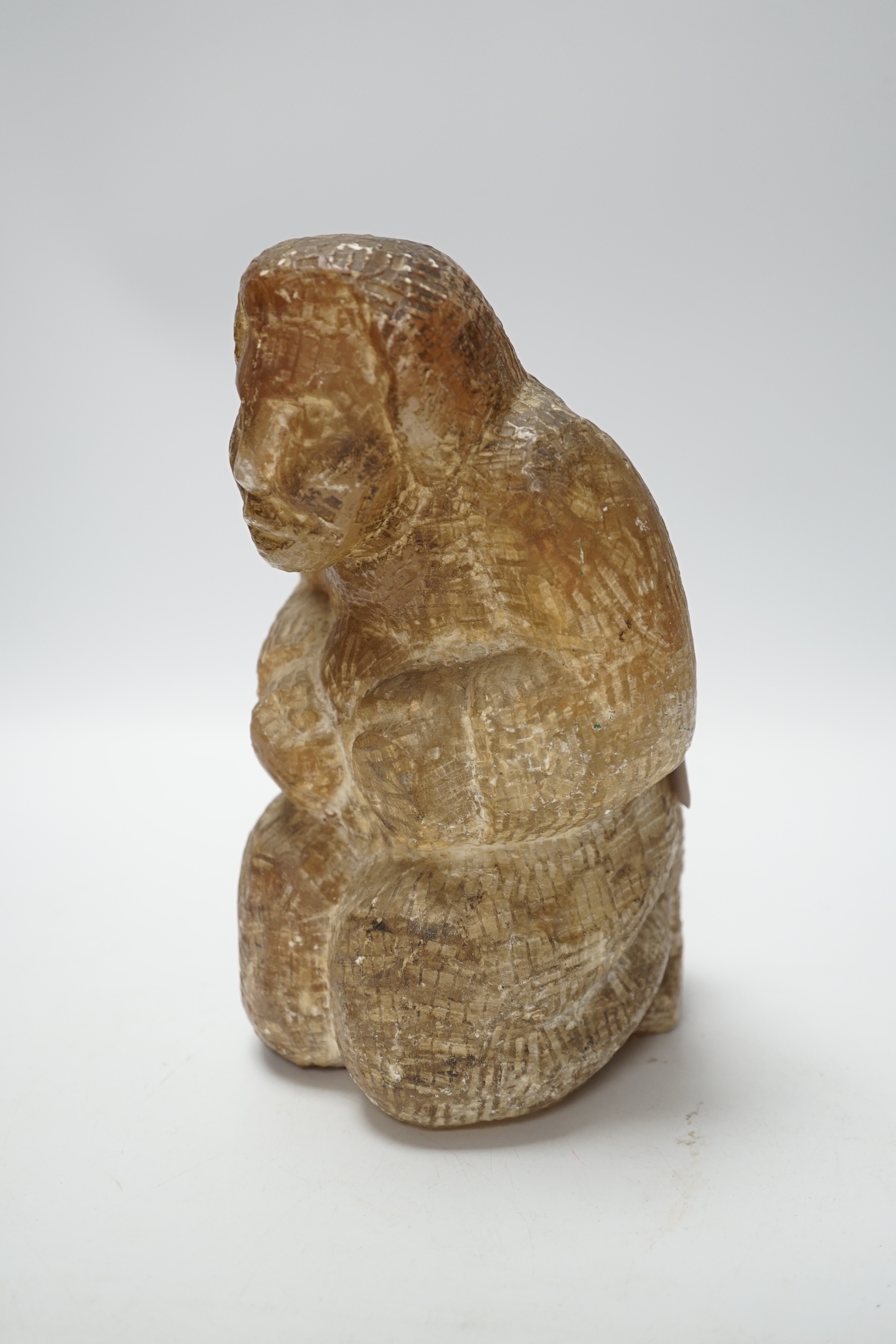 A soapstone Inuit carved figure, 22cm high - Image 4 of 6