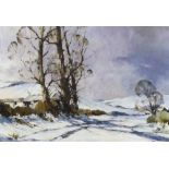 Manner of Edward Wesson (1910-1983) oil on board, Winter landscape, unsigned, 85 x 59cm
