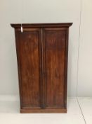 An early 19th century mahogany hanging cupboard, adapted, width 97cm, depth 40cm, height 162cm