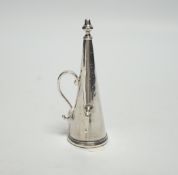 A Georgian silver candle extinguisher, marks rubbed, 10cm.