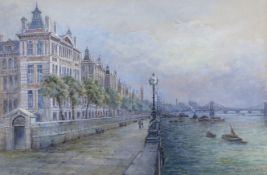 Walter Duncan (1848-1932), watercolour, St Thomas's, signed, details verso, 28cm x 18cm