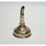 A George III Scottish silver wine funnel, lacking straining section, marks rubbed, 10.9cm.