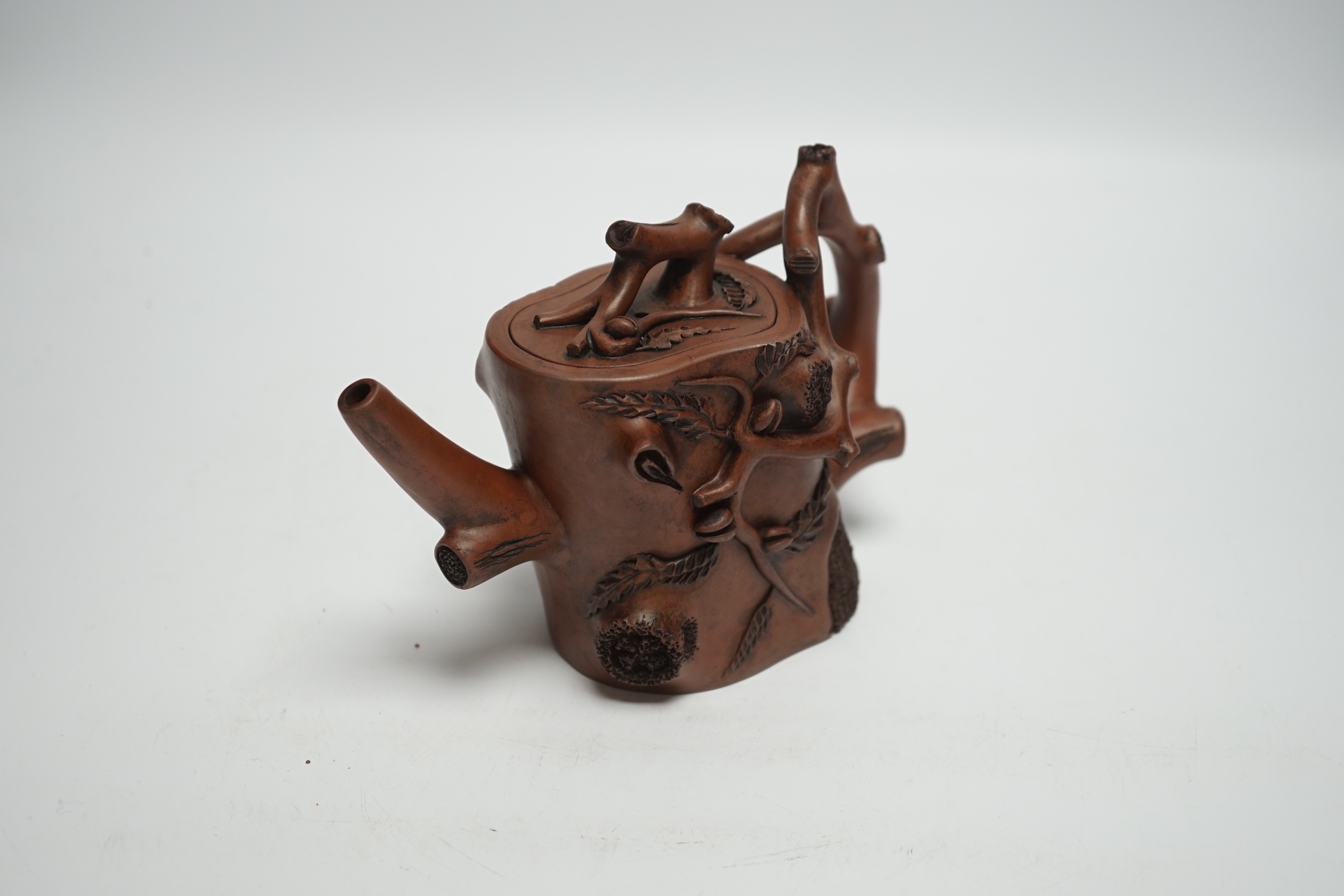 A Chinese Yixing ‘tree branch’ teapot, 13cm - Image 2 of 4