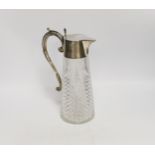 An Edwardian silver mounted cut glass claret jug, William Henry Sparrow, Birmingham, 1903, 26cm.