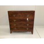 A Regency mahogany two part secretaire chest, width 102cm, depth 50cm, height 102cm