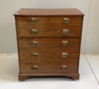 A Regency mahogany secretaire chest (adapted), width 89cm, depth 48cm, height 101cm