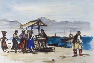 Felice Vellan (Italian 1889-1976), watercolour, 'Lerici 1957', signed, inscribed and dated 1957,