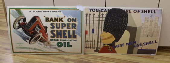 Two 1960's Shell Oil advertising posters, one with artwork by Ben Nicholson, both published by Royle
