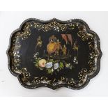 A Victorian papier mache tray, 60x79.5cm