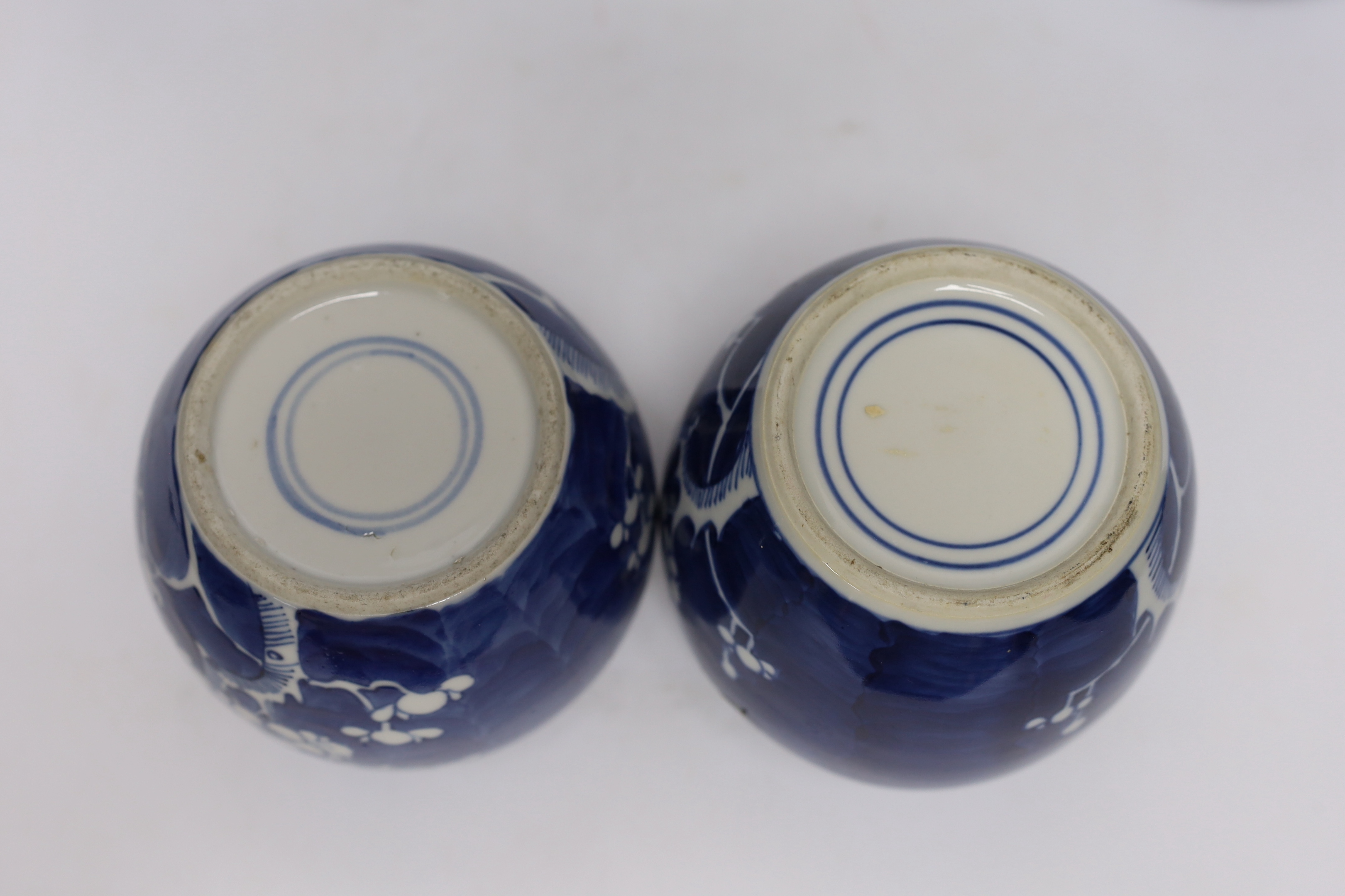 A collection of Chinese blue and white ginger jars including seven prunus flower examples, largest - Image 6 of 10