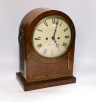 A William IV mahogany bracket clock, striking on a bell, enamel face with painted ‘Marlborough’,