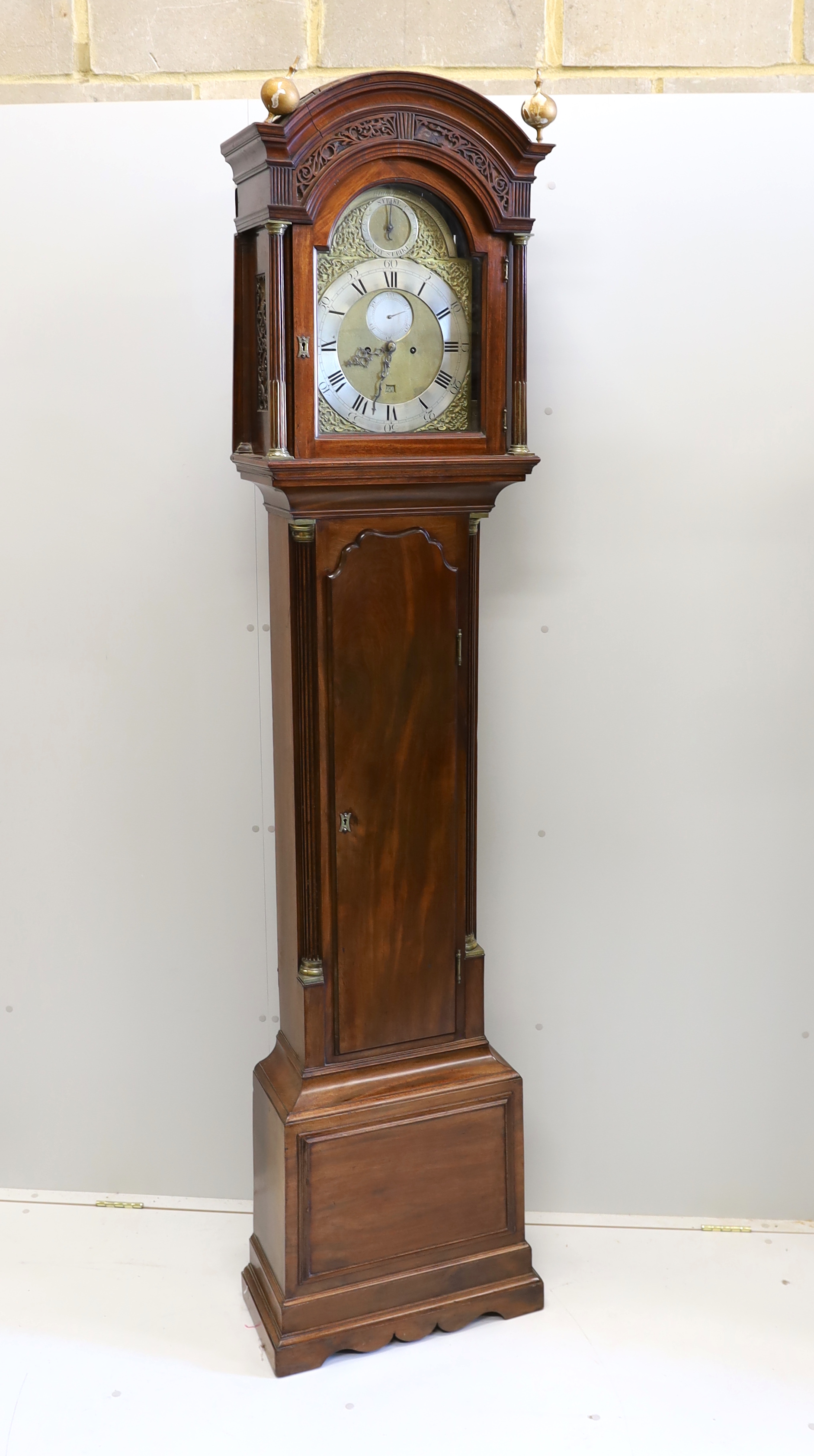 A George III mahogany longcase clock by William Grandpre, London, height 232cm