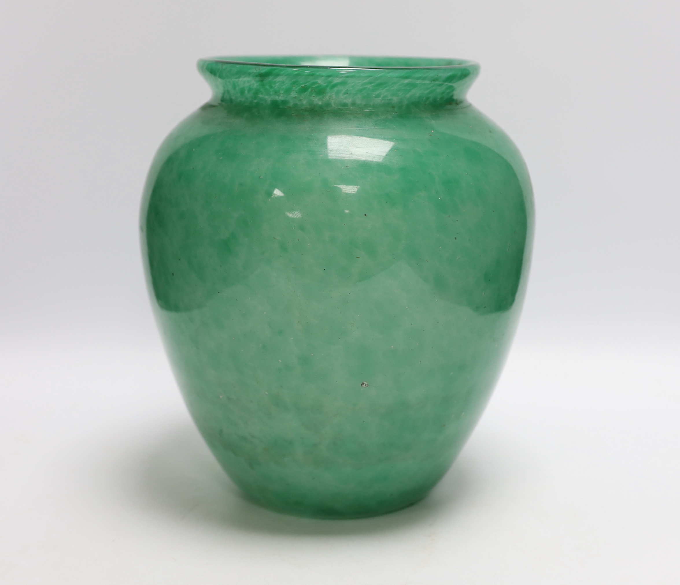 A Monart green glass vase, 26cm - Image 2 of 4