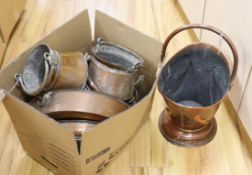 Assorted brass and copperwares