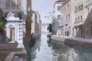 James Fletcher Watson (1913-2004) watercolour, 'Rio di Garzoti, Venice', signed, inscribed,