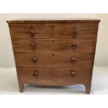 A Regency mahogany five drawer chest, width 104cm, depth 46cm, height 103cm