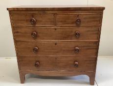 A Regency mahogany five drawer chest, width 104cm, depth 46cm, height 103cm