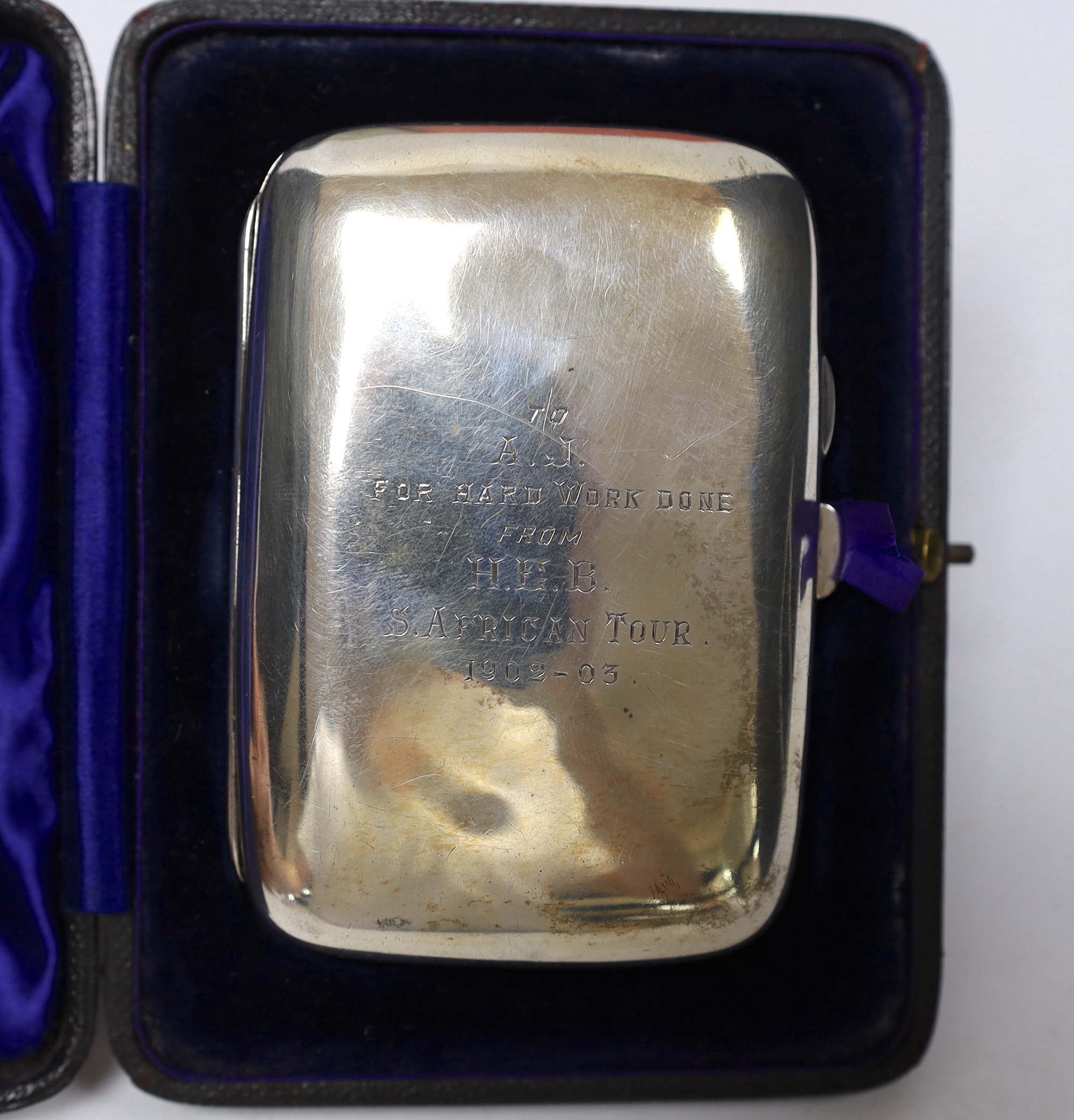 D’Oyly Carte interest; a cased silver cigarette case inscribed ‘To A.J. for hard work done from H. - Image 2 of 8