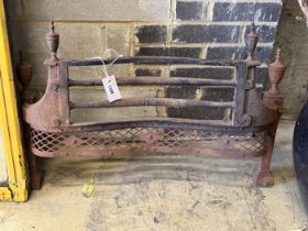 A 19th century cast iron fire grate front, width 80cm, height 59cm