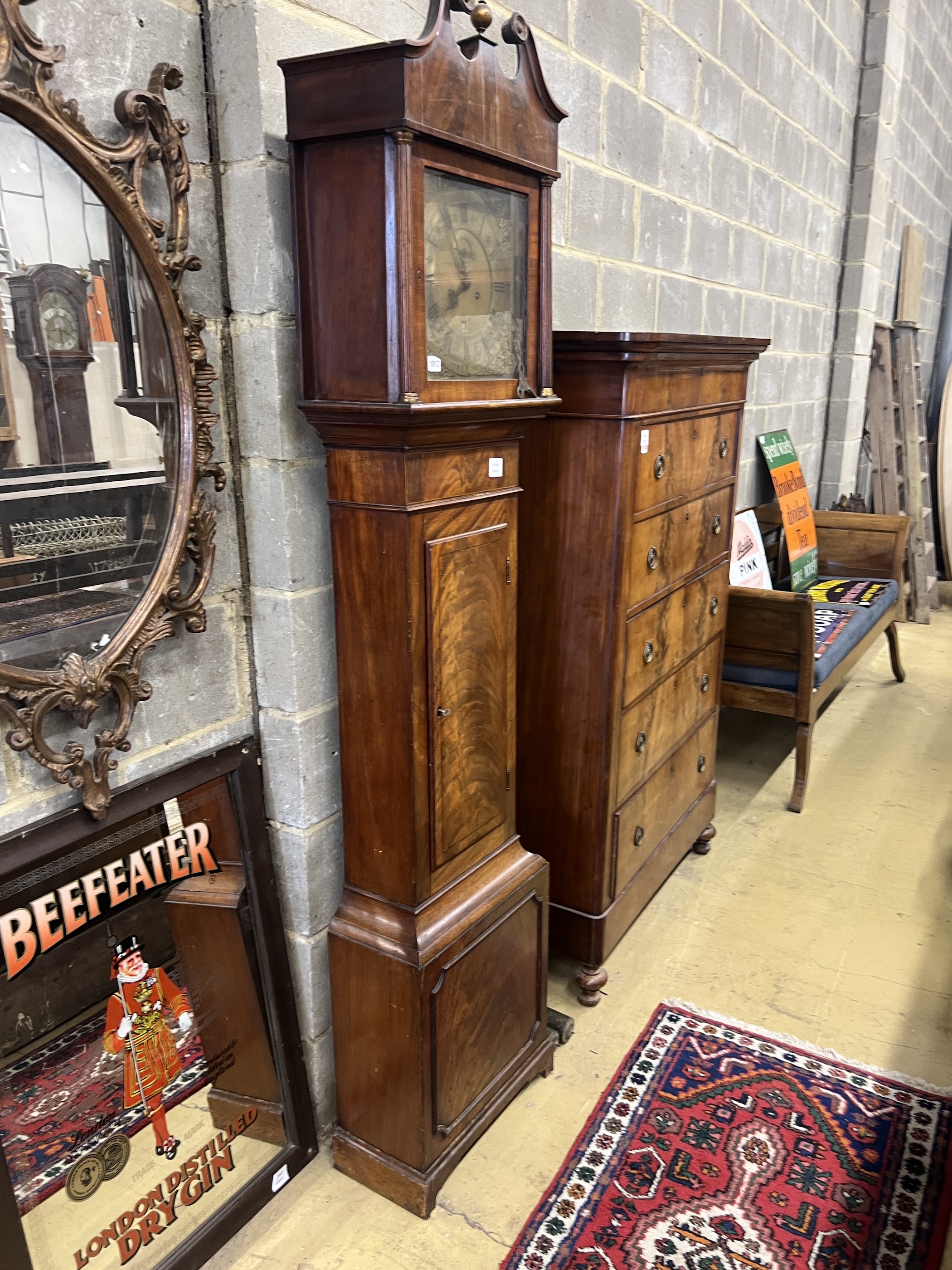 A George III mahogany eight day longcase clock marked Jacob Ettry, Rumsey, height 210cm - Image 3 of 4