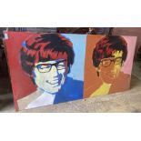 After Warhol, oil on board, Austin Powers, width 244cm, height 122cm