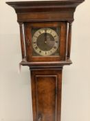 A 1920's 18th century style walnut grandmother clock, height 153cm