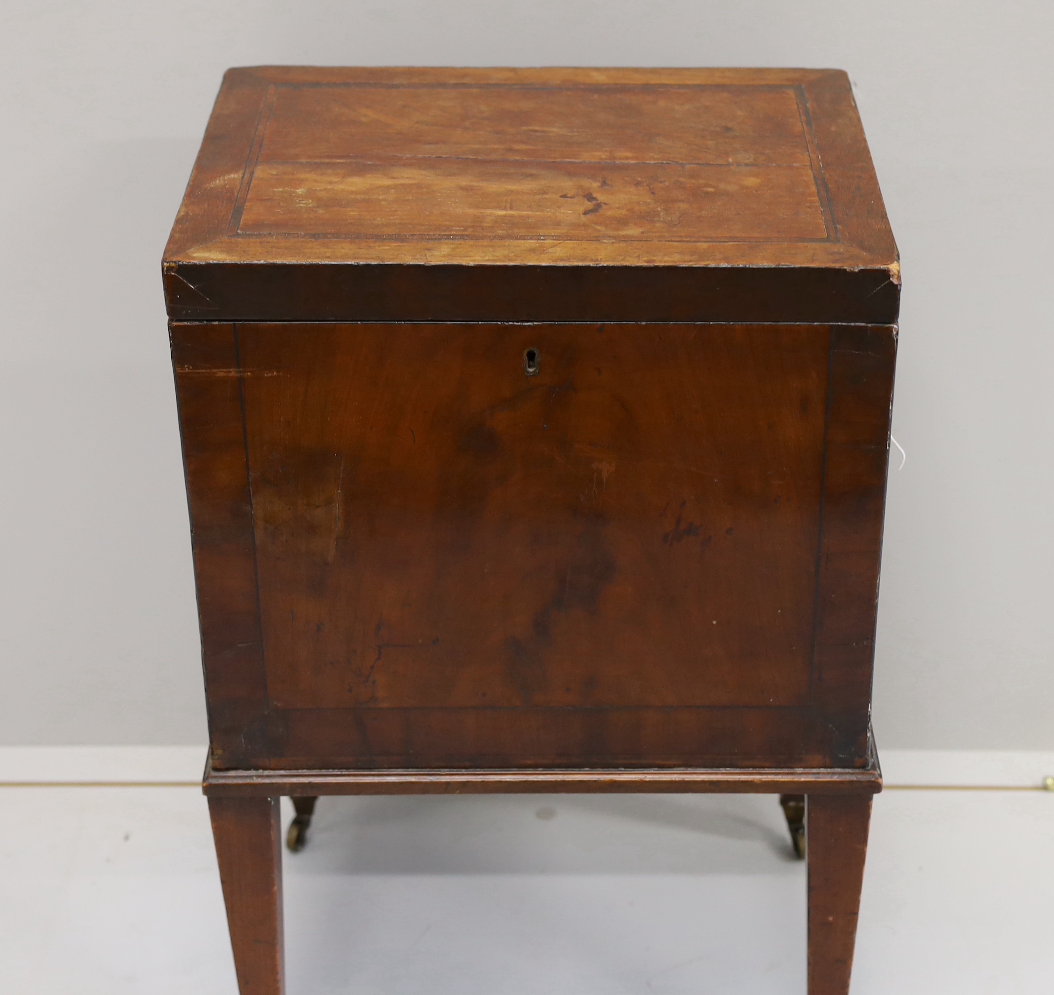 A George III mahogany cellarette, width 41cm, depth 30cm, height 66cm - Image 2 of 6