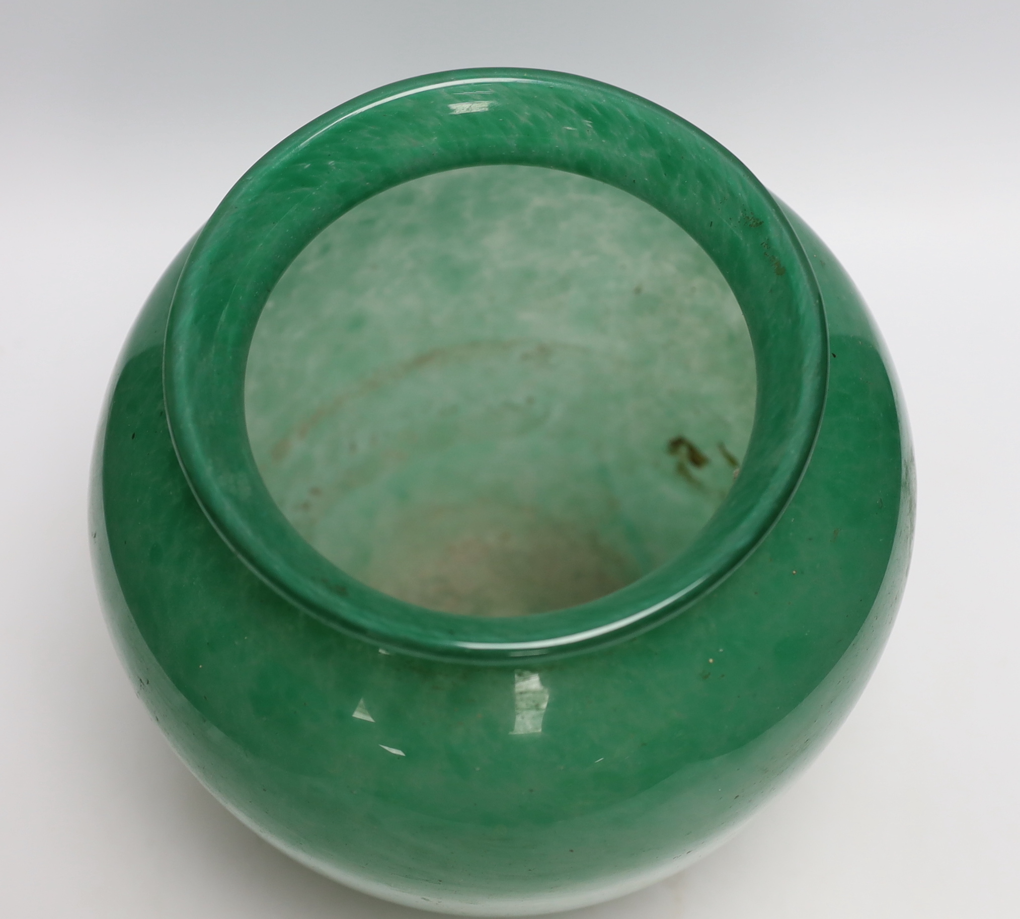 A Monart green glass vase, 26cm - Image 3 of 4
