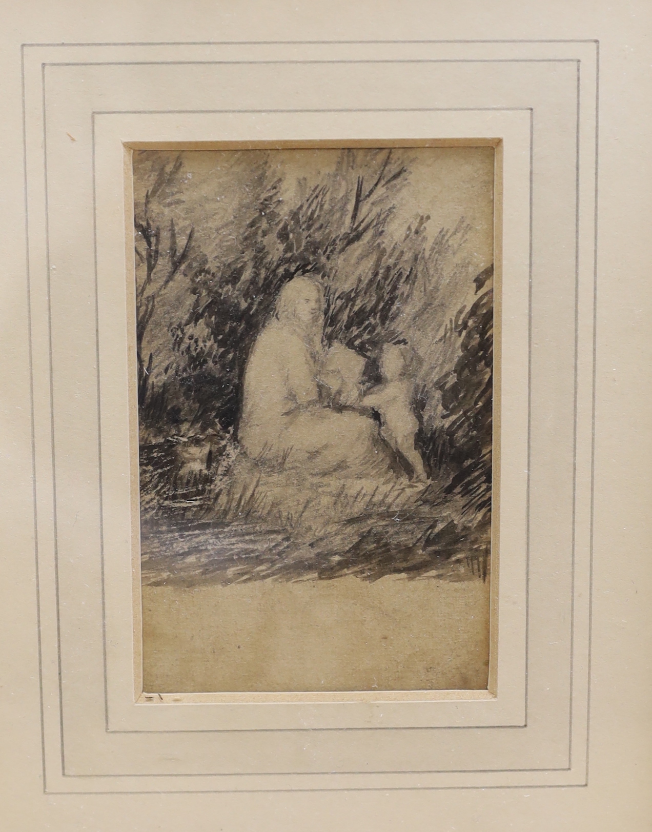 Thomas Bewick (1753-1828) two wood cuts/engravings together with a pencil sketch of a mother and - Image 2 of 5