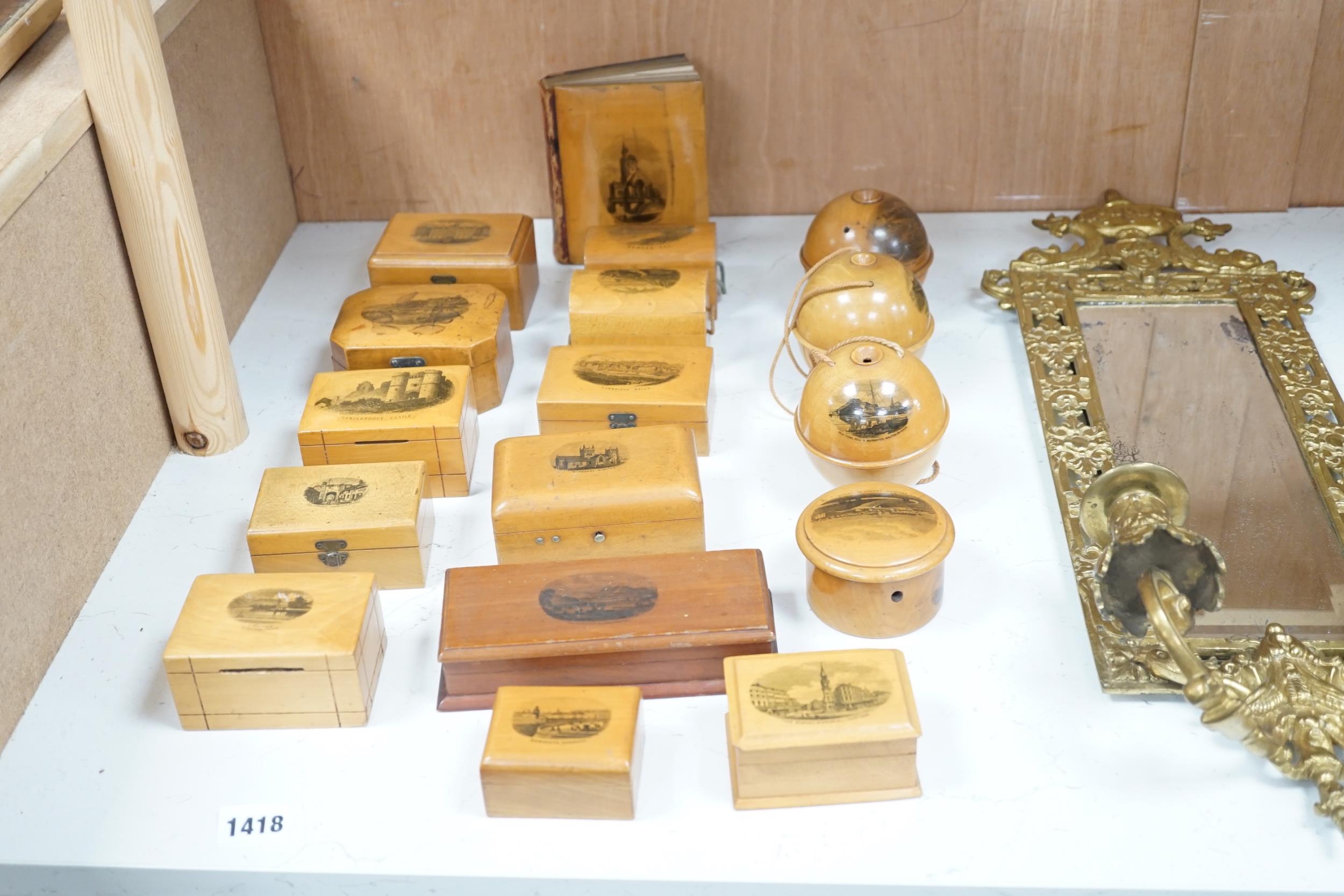 A collection of mixed Mauchline wares, including boxes and a book cover - Image 2 of 2