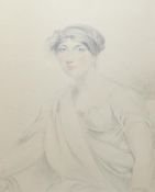 George Henry Harlow (1787-1819), pencil, Portrait of Eliza Adams, wife of the secretary to Pitt