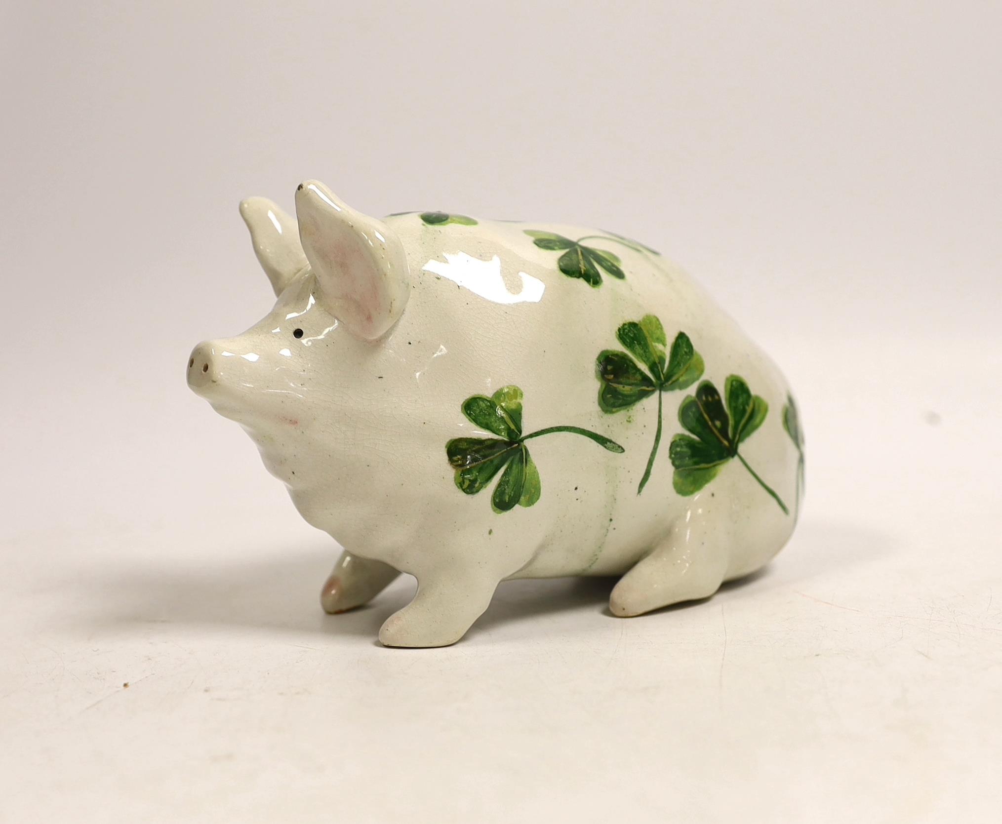 A Wemyss plain green clover pig, 15cm - Image 2 of 4
