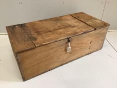 A Victorian style rectangular elm trunk, (adapted), width 101cm, depth 48cm, height 35cm