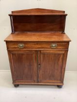 A small early Victorian mahogany chiffonier, width 83cm, depth 45cm, height 122cm