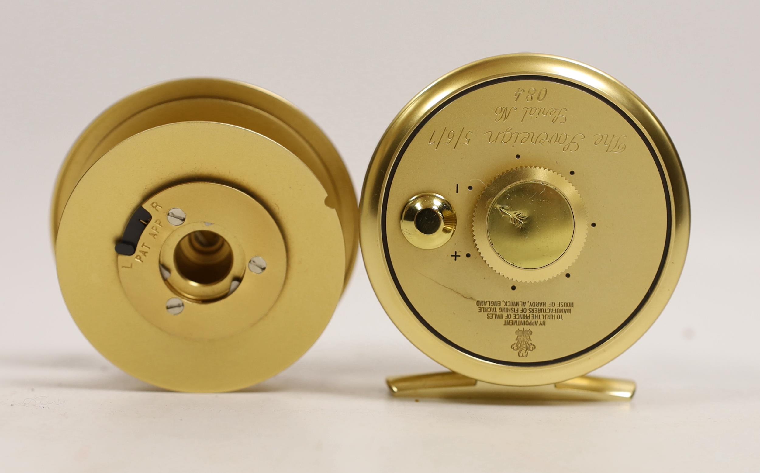A House of Hardy The Sovereign 5/6/7 centre pin fly reel Serial Number 084 with spare spool, reel - Image 2 of 3