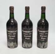 Three bottles of Fonseca 1966 Vintage Port