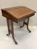 A Regency style rosewood and mahogany Davenport stamped Gillows, width 69cm, depth 55cm, height