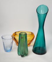 Four Whitefriars glass vases, tallest 40cm